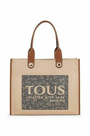 Usnjena torbica Tous - pisana. Velika torbica iz kolekcije Tous. na zapenjanje