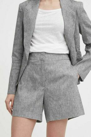Lanene kratke hlače Sisley siva barva - siva. Kratke hlače iz kolekcije Sisley