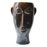 Temno rjava porcelanasta vaza PT LIVING Maska, višina 27,2 cm