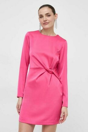 Obleka Silvian Heach roza barva - roza. Obleka iz kolekcije Silvian Heach. Model izdelan iz enobarvne tkanine. Model iz izjemno udobne
