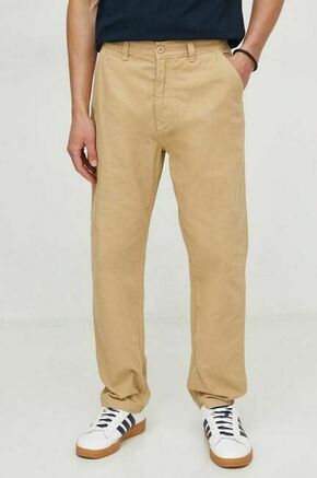 Bombažne hlače Pepe Jeans bež barva - bež. Lahkotne hlače iz kolekcije Pepe Jeans. Model izdelan iz enobarvne tkanine. Model iz zračne bombažne tkanine.