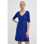 Obleka Morgan RMALICE RMALICE - modra. Obleka iz kolekcije Morgan. Model izdelan iz zelo elastične pletenine. Model iz zračne tkanine z visoko vsebnostjo viskoze.