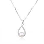 Beneto Elegantna srebrna ogrlica s pravim biserom AGS984 / 47P srebro 925/1000