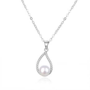 Beneto Elegantna srebrna ogrlica s pravim biserom AGS984 / 47P srebro 925/1000