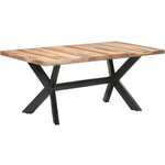 VIDAXL Jedilna miza 180x90x75 cm trden les z medenim zaključkom