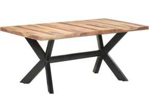 VIDAXL Jedilna miza 180x90x75 cm trden les z medenim zaključkom