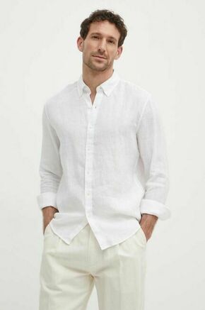 Lanena srajca Michael Kors bela barva - bela. Srajca iz kolekcije Michael Kors