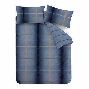 Temno modra flanelna posteljnina za zakonsko posteljo 200x200 cm Melrose – Catherine Lansfield