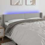 shumee LED posteljno vzglavje svetlo sivo 163x16x78/88 cm blago
