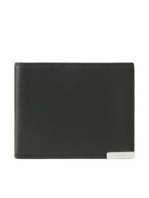 Calvin Klein Velika moška denarnica Modern Plaque Bifold 6cc W/Bill K50K509975 Črna