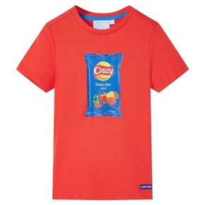 VidaXL Otroška majica s kratkimi rokavi rdeča 116