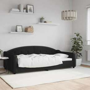 Greatstore Raztegljiva postelja črna 100x200 cm blago