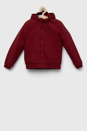 Otroška jakna Tommy Hilfiger bordo barva - bordo. Otroški jakna iz kolekcije Tommy Hilfiger. Nepodložen model