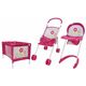 3-delni igralni set, voziček, stolček in posteljica - Rože