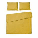 Gorčično rumena bombažna posteljnina Bonami Selection, 160 x 220 cm