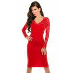 Amiatex Ženska obleka 74509, rdeča, 8