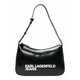 Torbica Karl Lagerfeld Jeans črna barva - črna. Majhna torbica iz kolekcije Karl Lagerfeld Jeans. Model na zapenjanje, izdelan iz ekološkega usnja.