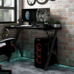 Shumee Gaming miza z nogami Y-oblike črna 110x60x75 cm