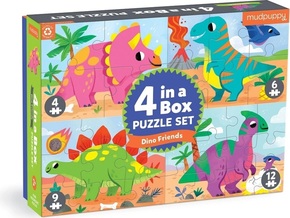 Mudpuppy Puzzle Dinozavri 4 v 1 set