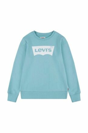 Otroški pulover Levi's turkizna barva - turkizna. Otroški pulover iz kolekcije Levi's. Model izdelan iz pletenine s potiskom.