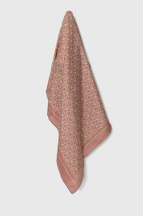 Svilena rutica Calvin Klein roza barva - roza. Rutica iz kolekcije Calvin Klein. Model izdelan iz vzorčaste tkanine. Izjemno udoben material z visoko vsebnostjo svile.