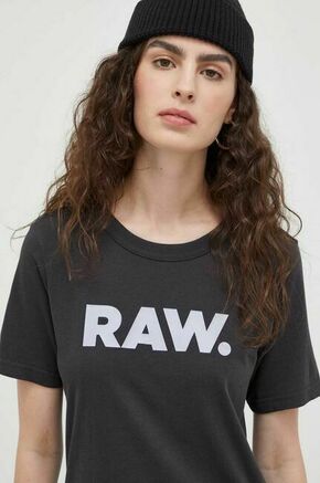 Bombažna kratka majica G-Star Raw siva barva - siva. Kratka majica iz kolekcije G-Star Raw. Model izdelan iz tanke