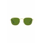 Otroška sončna očala Ray-Ban Frank Kids zelena barva, 0RJ9557S-Polarized - zelena. Otroška sončna očala iz kolekcije Ray-Ban. Model z enobarvnimi stekli in okvirji iz kovine. Ima filter UV 400.