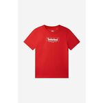 Otroška bombažna kratka majica Timberland Short Sleeves Tee-shirt rdeča barva - rdeča. Otroška kratka majica iz kolekcije Timberland, izdelana iz bombažne pletenine. Model iz tkanine, ki je izjemno prijetna na otip.