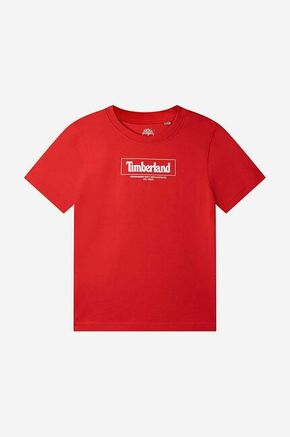 Otroška bombažna kratka majica Timberland Short Sleeves Tee-shirt rdeča barva - rdeča. Otroška kratka majica iz kolekcije Timberland