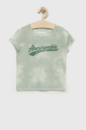 Otroška kratka majica Abercrombie &amp; Fitch zelena barva - zelena. Otroški kratka majica iz kolekcije Abercrombie &amp; Fitch. Model izdelan iz pletenine s potiskom.