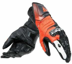 Dainese Carbon 4 Long Black/Fluo Red/White S Motoristične rokavice