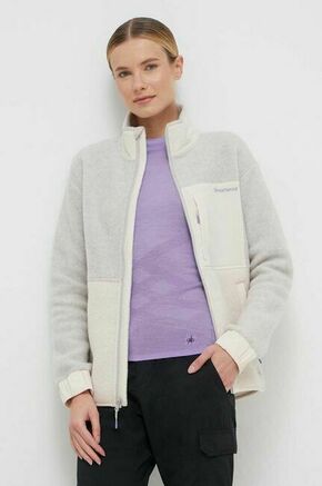 Športni pulover Smartwool Hudson siva barva - siva. Športni pulover iz kolekcije Smartwool. Model z zapenjanjem na zadrgo