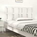 shumee Vzglavje postelje, belo, 145,5x4x100 cm, masivni borov les