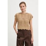 Twinset Bombažen pulover Twinset rjava 261TT3261