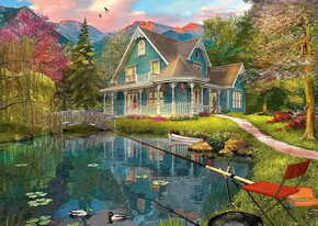 Schmidt Puzzle Počitniška hiša ob jezeru 1000 kosov