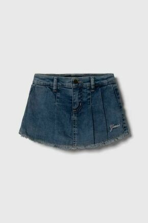 Otroške kratke hlače iz jeansa Guess - modra. Otroški kratke hlače iz kolekcije Guess. Model izdelan iz jeansa. Material z optimalno elastičnostjo zagotavlja popolno svobodo gibanja.