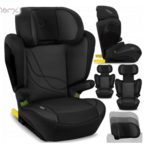 Otroški avtosedež, ISOFIX, nastavljiva višina, mehko oblazinjenje, MoMi MEI, črn