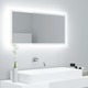 LED kopalniško ogledalo visok sijaj belo 90x8,5x37 cm
