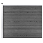 vidaXL Ograjni panel WPC 175x146 cm črn
