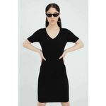 Obleka JDY črna barva, - črna. Obleka iz kolekcije JDY. Prilagojen model izdelan iz zelo elastične pletenine.