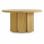 Okrogla mizica s hrastovim vrhom v naravni barvi 78x78 cm Soft - Woodman