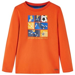 VidaXL Otroška majica z dolgimi rokavi oranžna 140