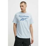 Bombažna kratka majica Reebok Identity moška, 100076430 - modra. Kratka majica iz kolekcije Reebok, izdelana iz tanke, elastične pletenine. Model iz izjemno udobne bombažne tkanine.