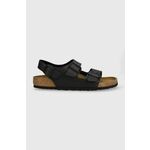 Sandali Birkenstock Milano moški, črna barva - črna. Sandali iz kolekcije Birkenstock. Model izdelan iz ekološkega usnja. Model, zasnovan za ljudi s standardno širino stopal.