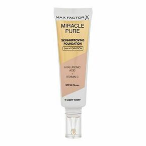 Max Factor Miracle Pure Skin-Improving Foundation puder za vse tipe kože 30 ml odtenek 40 Light Ivory