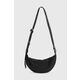 Torbica AllSaints Half Moon črna barva - črna. Srednje velika torbica iz kolekcije AllSaints. Model na zapenjanje, izdelan iz tekstilnega materiala.