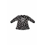 Otroška obleka Pinko Up črna barva - črna. Otroški obleka iz kolekcije Pinko Up. Nabran model, izdelan iz vzorčaste pletenine.
