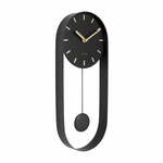 Karlsson stenska ura - črna. Stenska ura iz kolekcije Karlsson. Model izdelan iz nerjavnega jekla.
