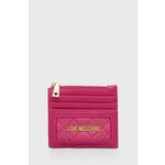 Denarnica Love Moschino ženski, roza barva - roza. Mala denarnica iz kolekcije Love Moschino. Model izdelan iz ekološkega usnja.