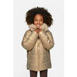 Otroška jakna Coccodrillo zlata barva - zlata. Otroški jakna iz kolekcije Coccodrillo. Podložen model, izdelan iz gladkega materiala.